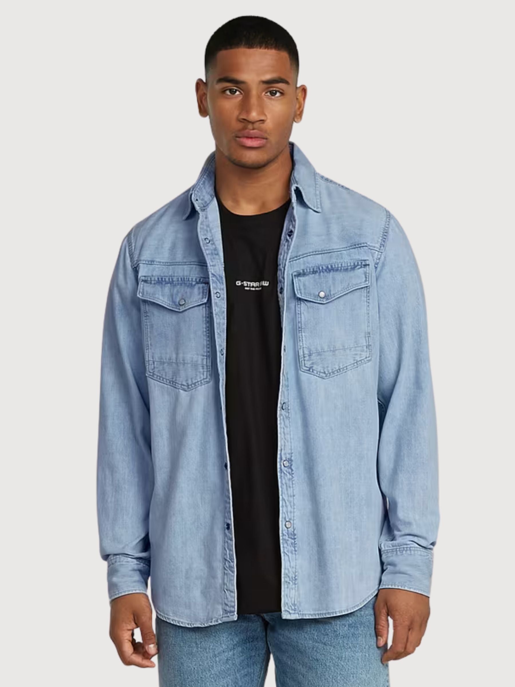 Camicia Dakota da uomo, blu sbiadito dal sole | G-Star