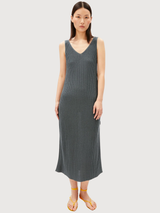 Dress Linen Blend Knit Space Steel | Armedangels