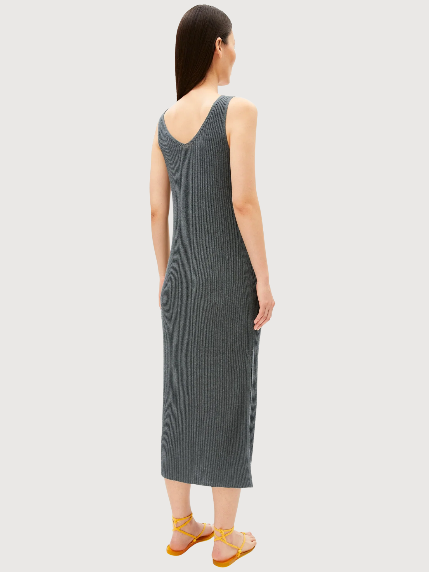 Kleid Leinen-Mischung Strick Space Steel | Armedangels