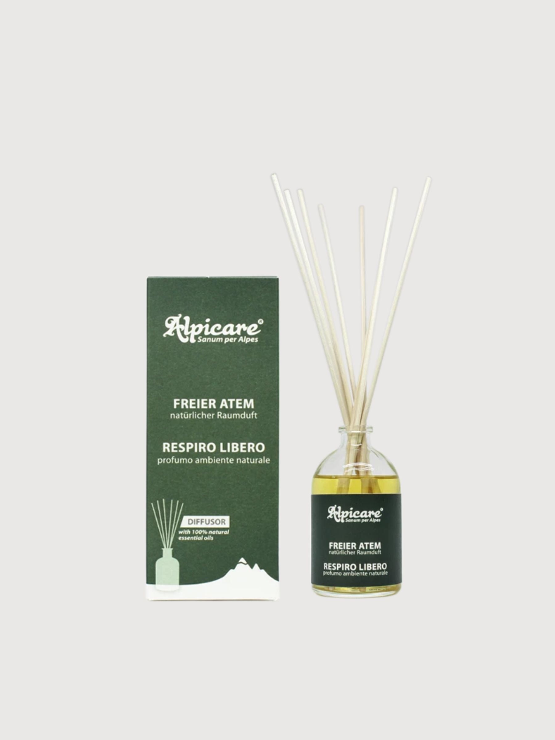 Zimmerduft mit Stöcken "Freier Atem" 100 ml | Alpicare