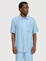 Shirt Shortsleeve Denim Man LightBlueWash | Mazine