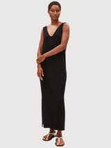 Sleeveless Midi Dress Jersey Black | Armedangels