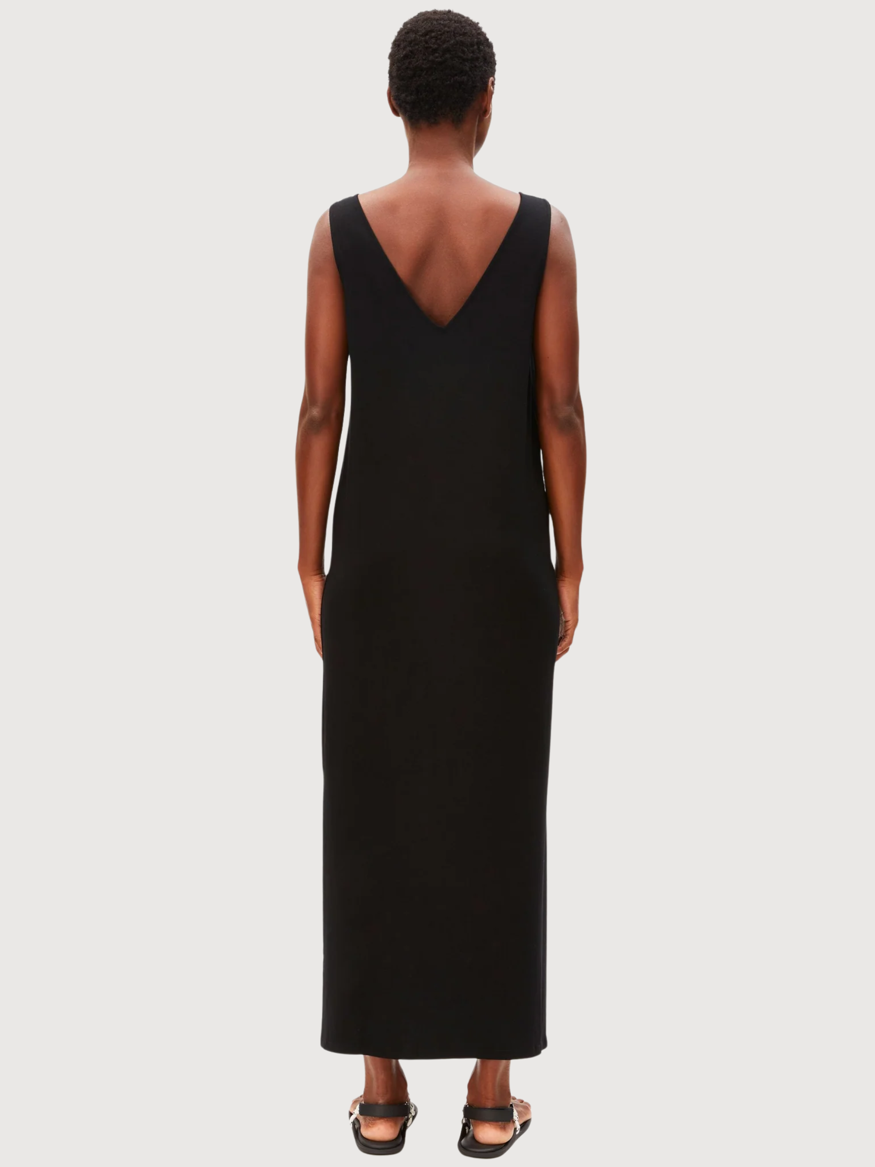 Sleeveless Midi Dress Jersey Black | Armedangels