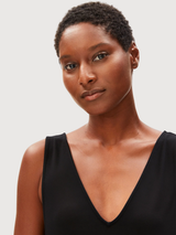 Sleeveless Midi Dress Jersey Black | Armedangels