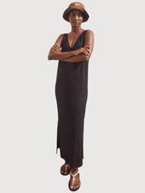 Sleeveless Midi Dress Jersey Black | Armedangels