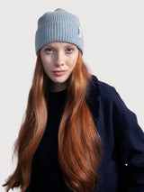 Beanie Marcello Dusty Blue Unisex in recycled cashmere | Rifò