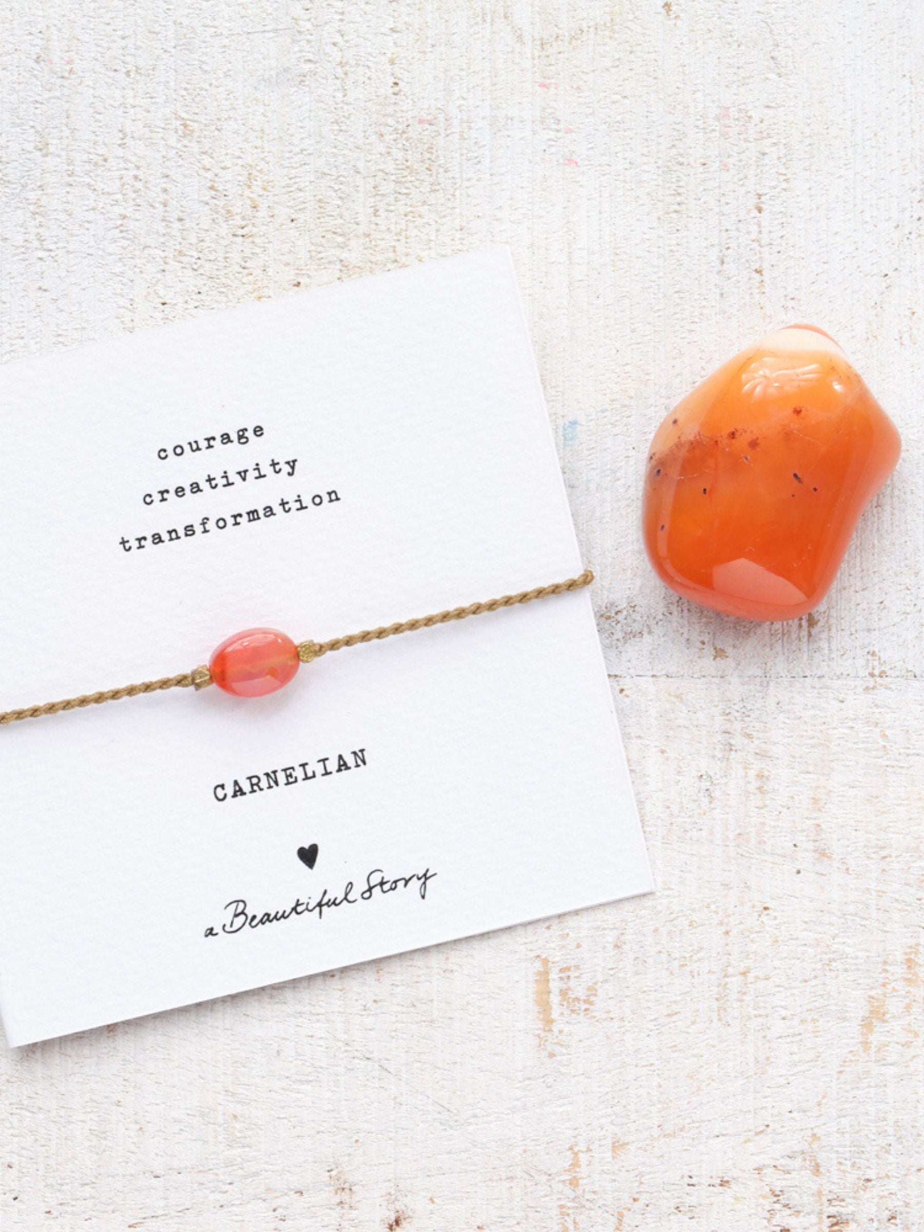 Armband Edelstein mit Karten Karneier | A Beautiful Story