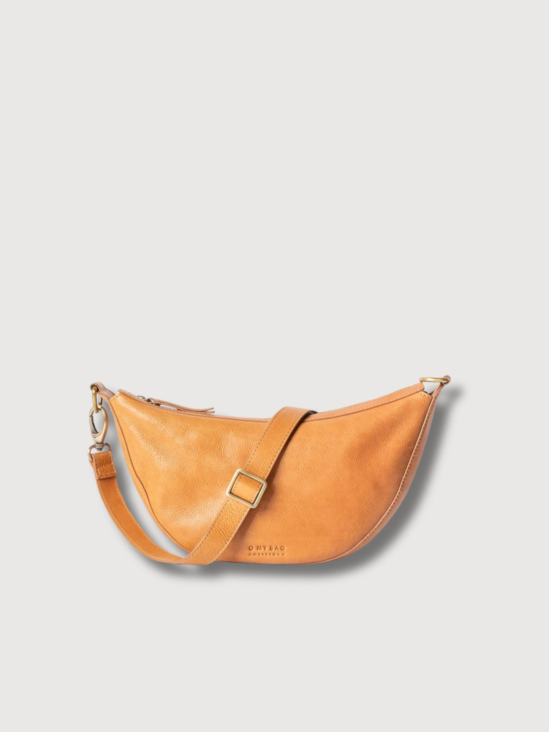 Borsa a tracolla Leo in pelle morbida Cognac | O My Bag
