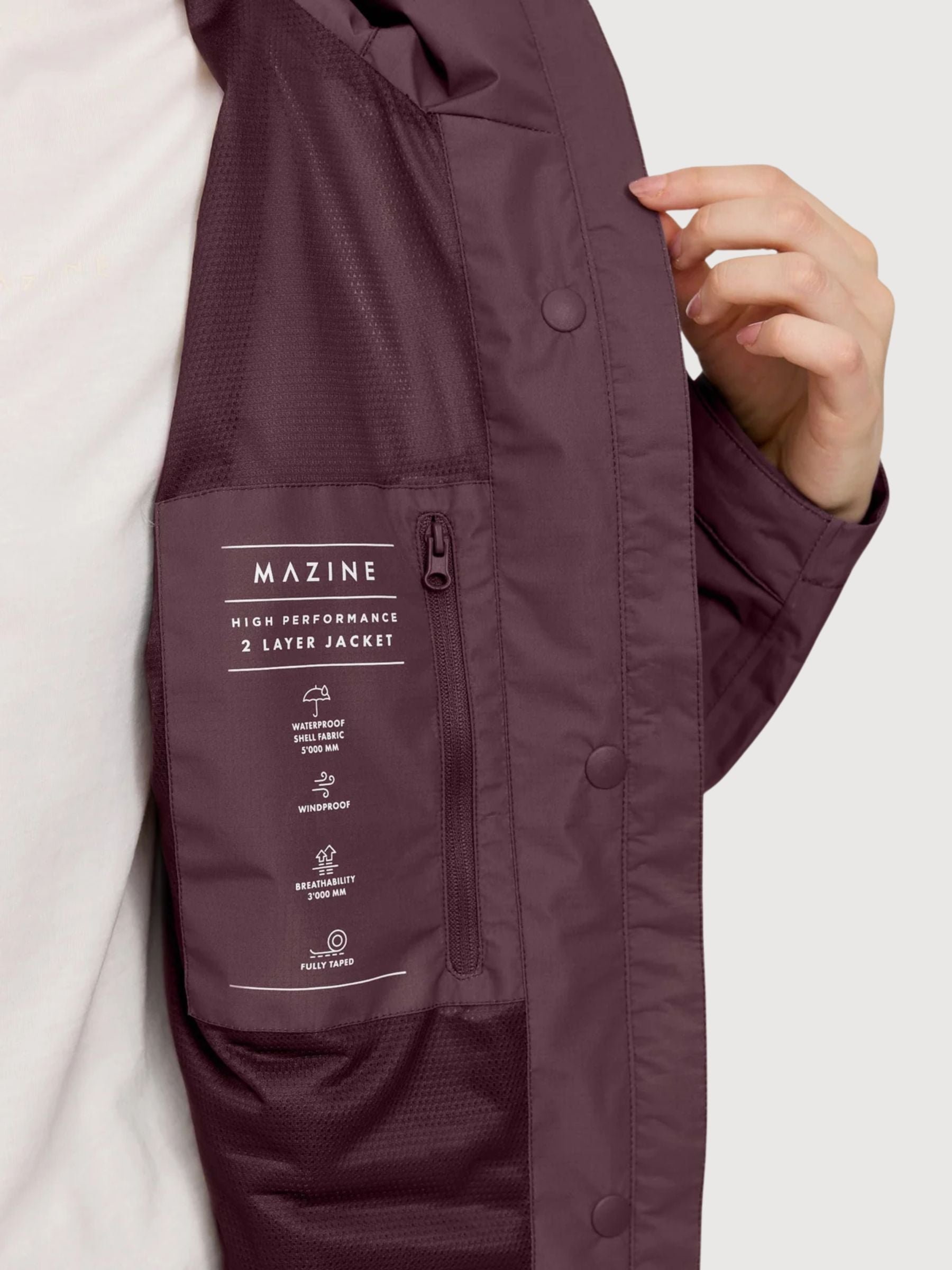 Jacket Short Ripstop Woman Berry Brown | Mazine