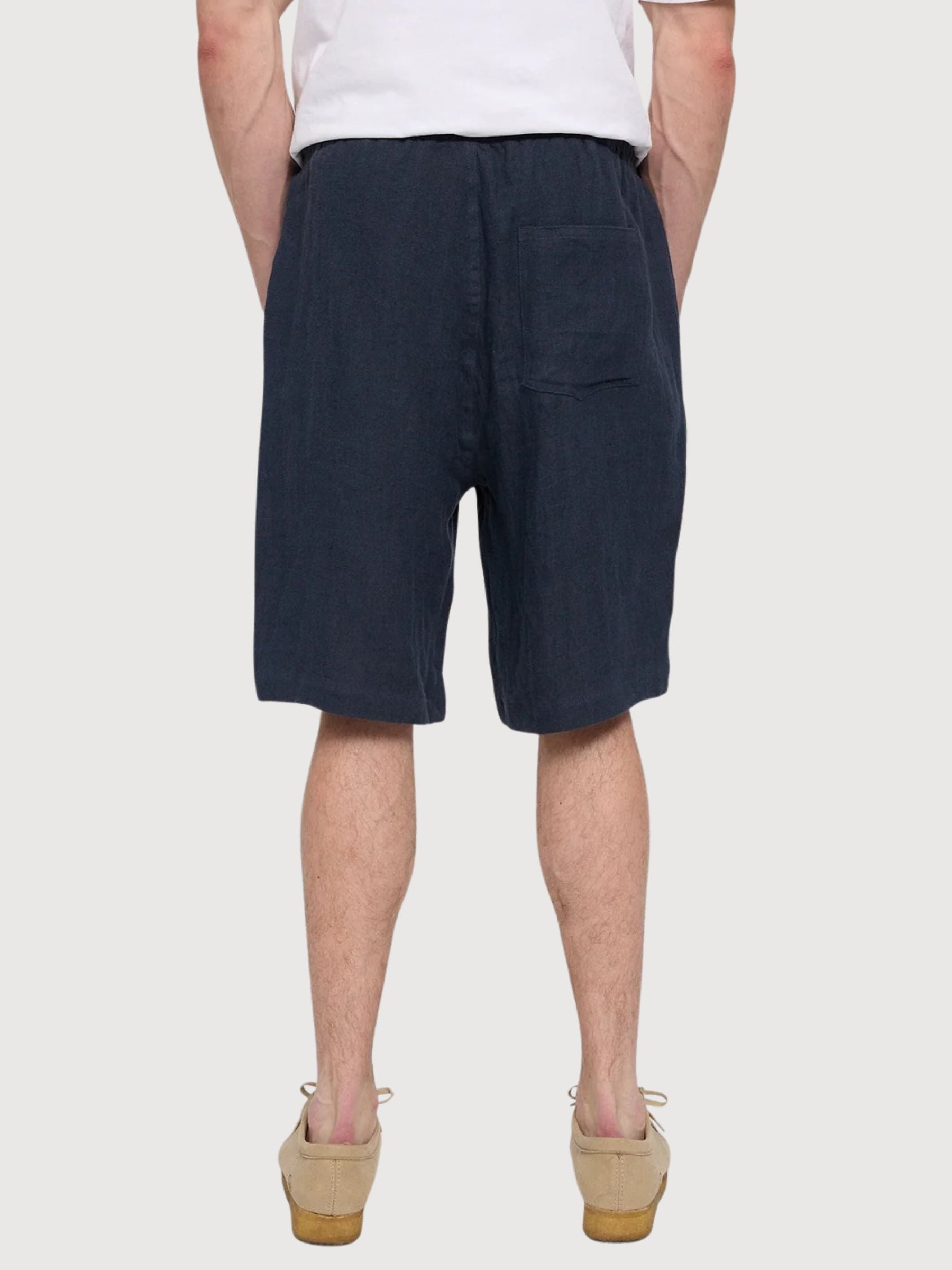 Pantaloncini da uomo in lino blu inchiostro | Mazine