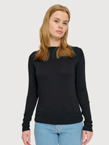 Longsleeve Sheer Woman Black Viscose | Mazine