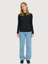 Longsleeve Sheer Woman Black Viscose | Mazine