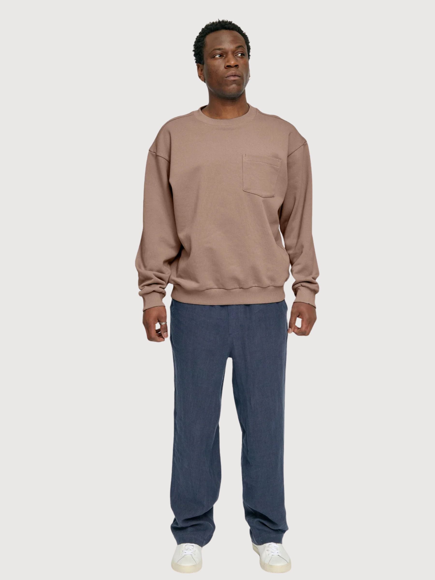 Pocket Sweatshirt Man Grey Brown | Mazine