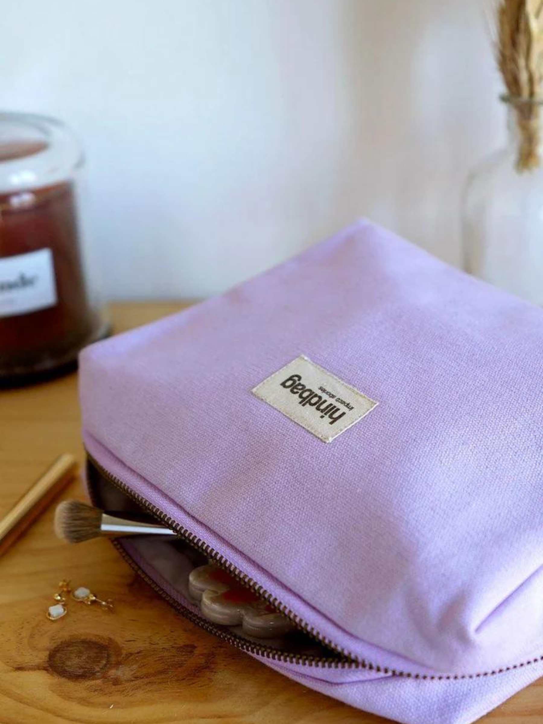 Schönheitsfall Leon Lilas in Bio -Baumwolle | Hindbag