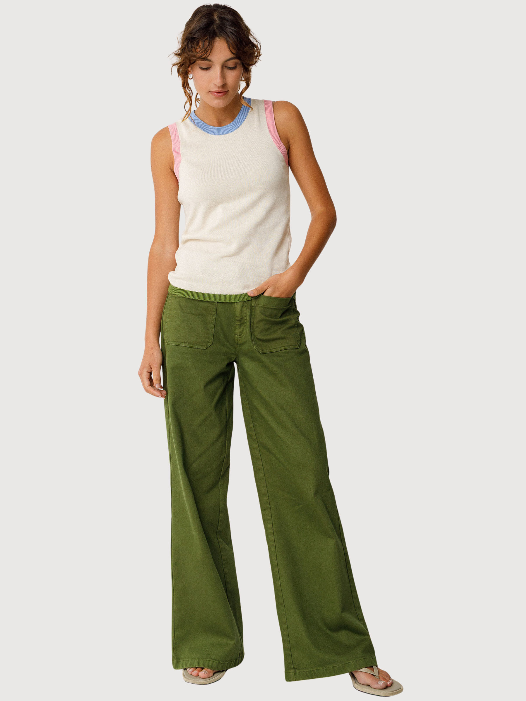 Top Baia Aderente Donna Cotone Gots Avorio | Skfk