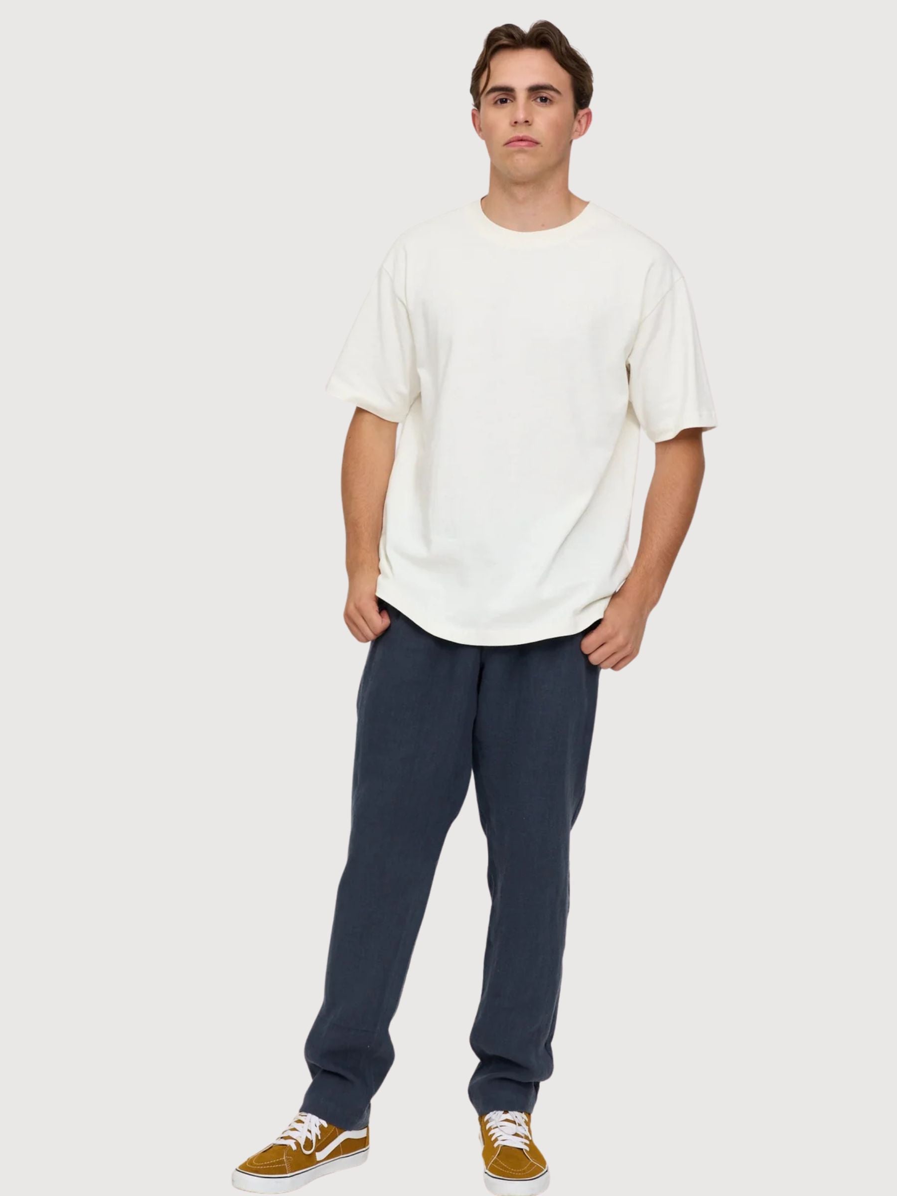Hose Regular Leinen Mann Tintenblau | Mazine
