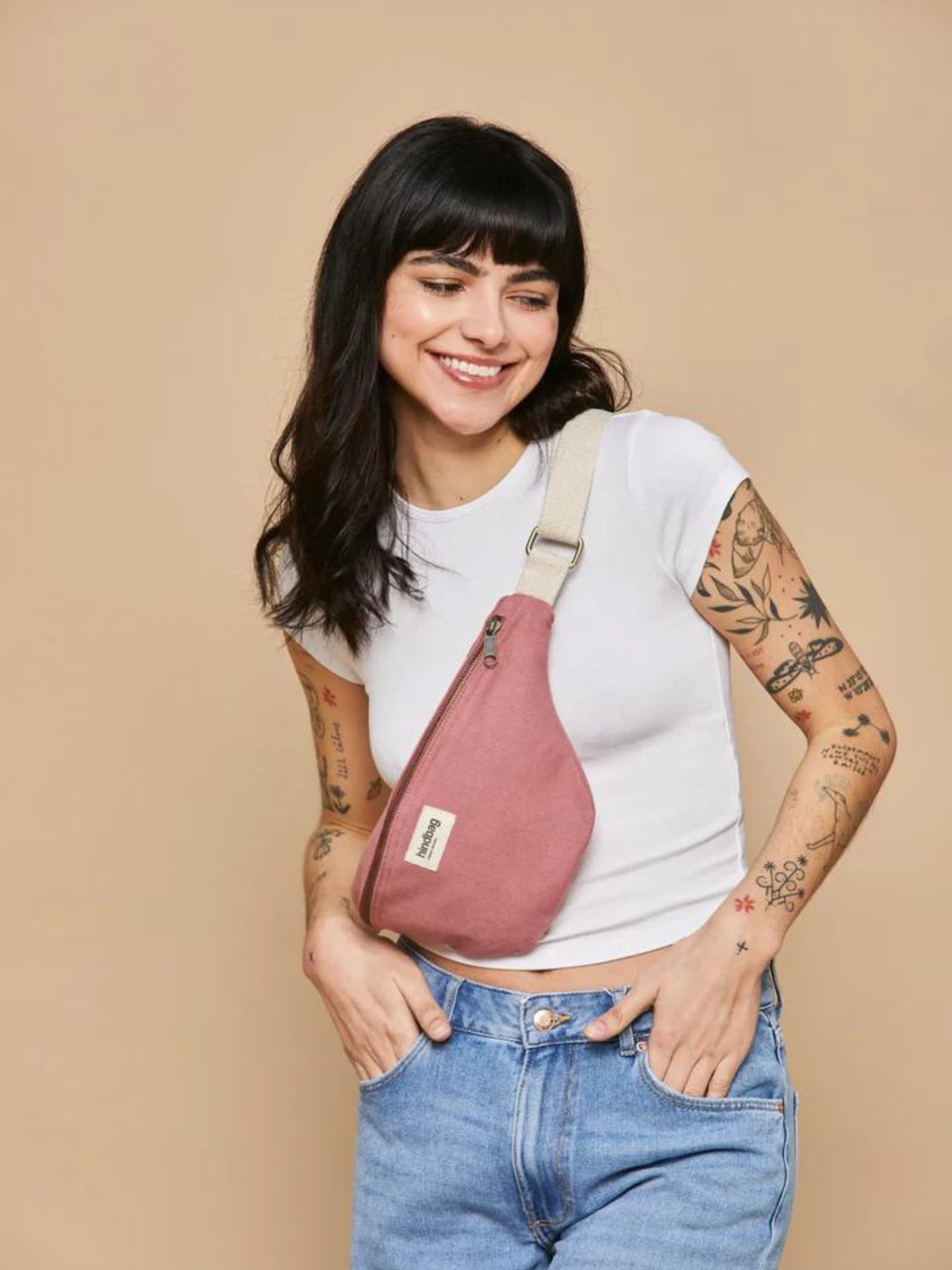 BLUSH ROSE OLIVIA BASCHE OLIVA IN COTONO ORGANICO | Hindbag