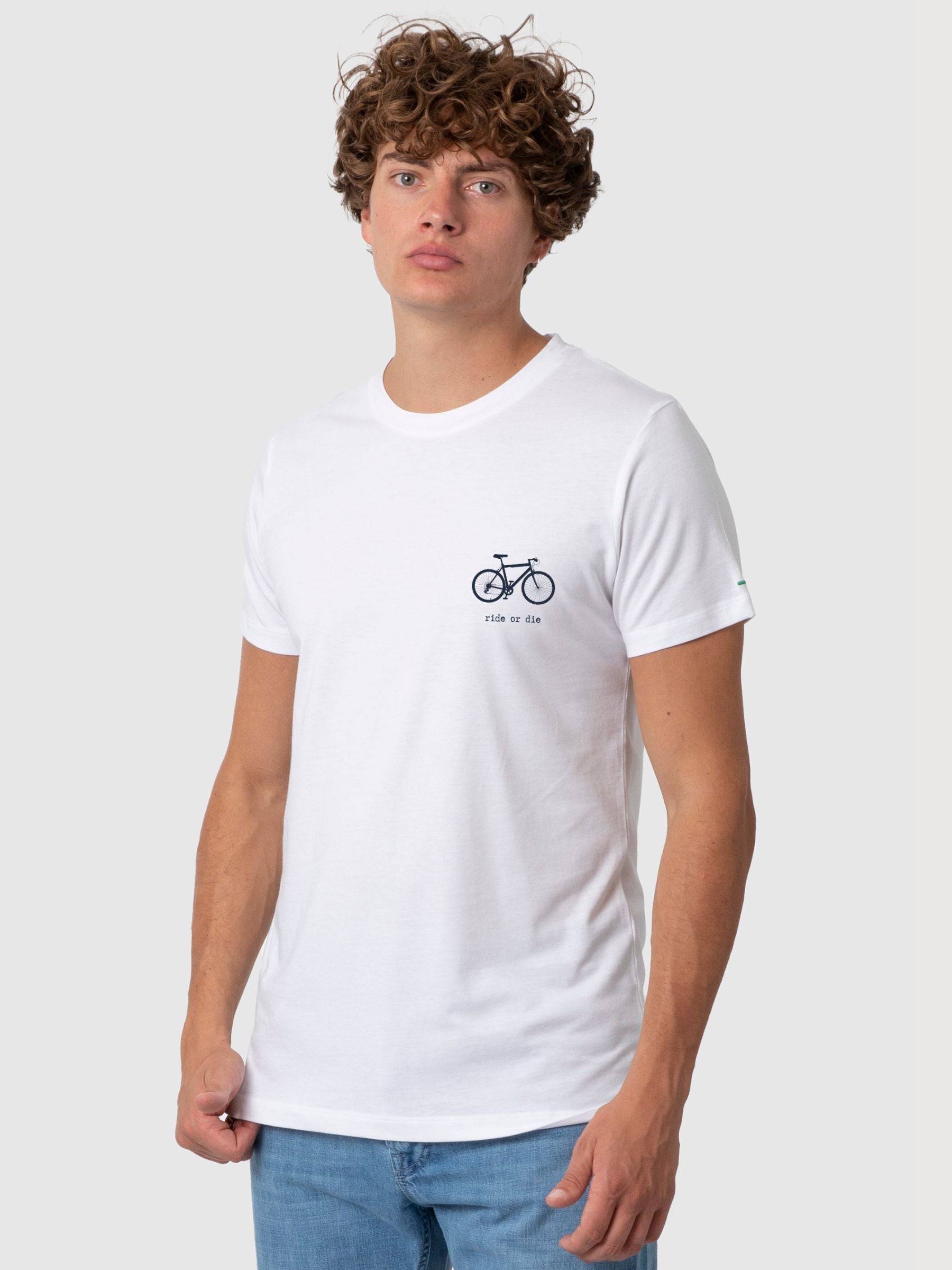 Daniel Tshirt Fahrrad Weiß in Cotone Bio | Re-Bello