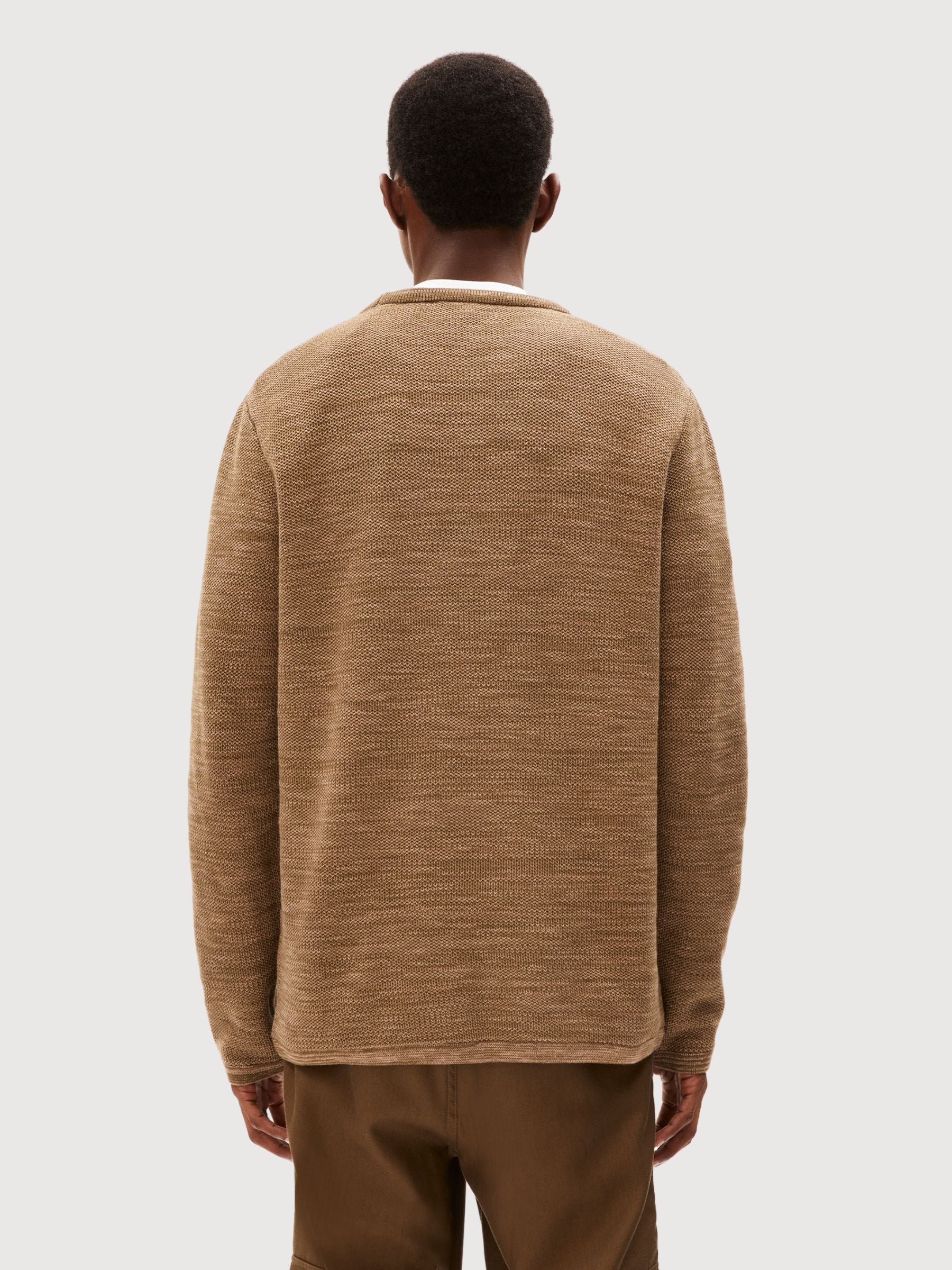 Tolaa Sweater Man Dried Moss Cinnamon | Armedangels