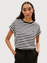 Idaara Stripes weiß schwarzes Hemd Frauen | Armedangels