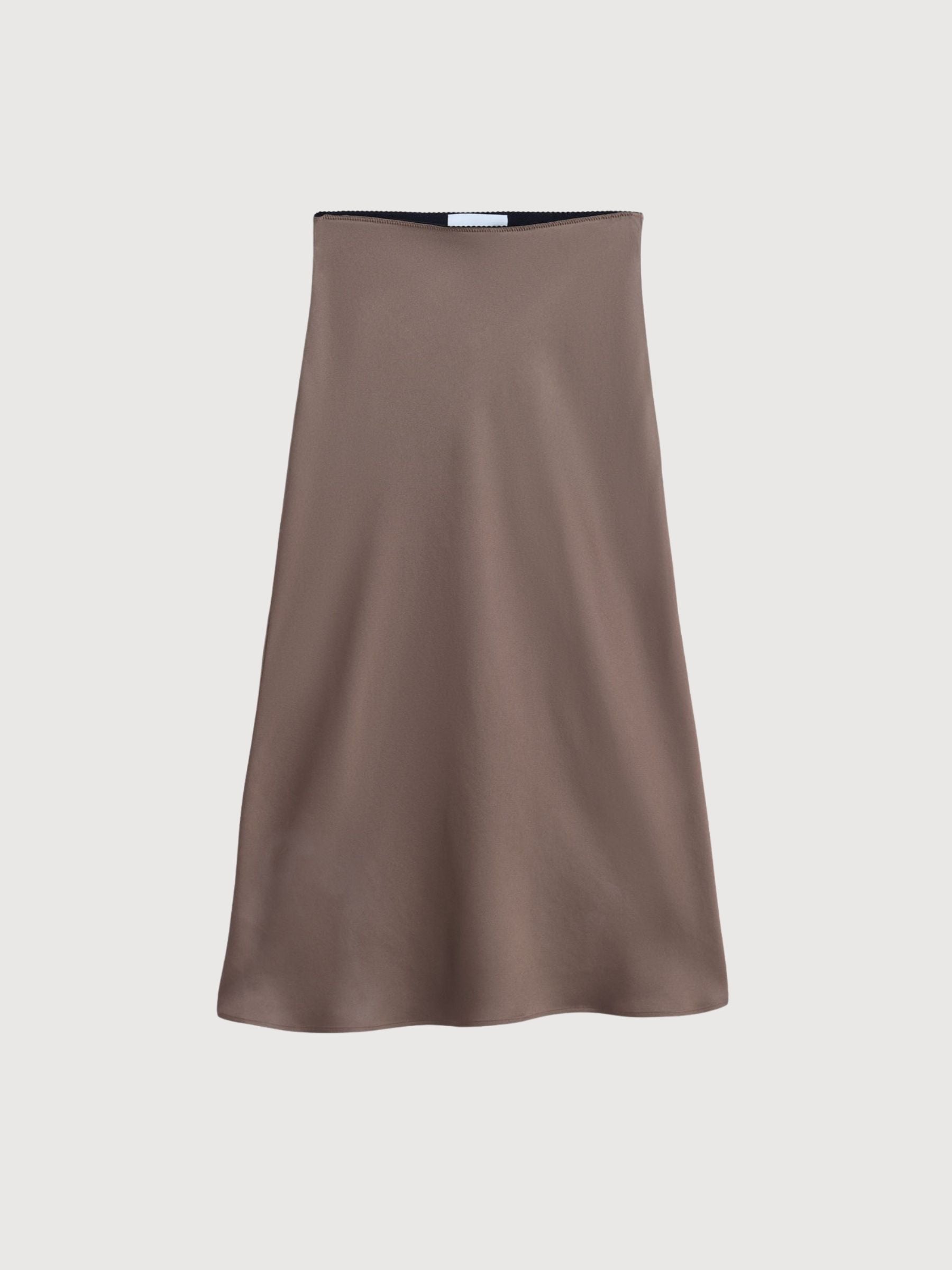Lenovaa Skirt Satin Walnut Cream | Armedangels