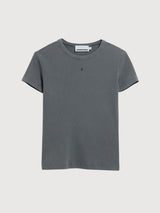 T-Shirt a Costine Tinta Spazio Acciaio | Armedangels