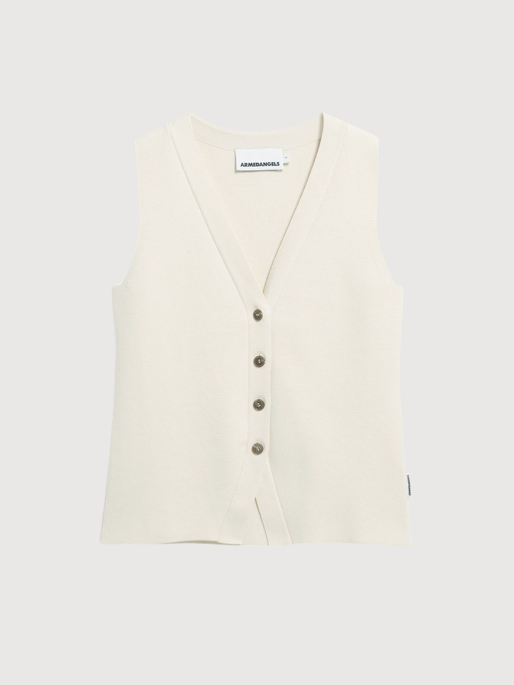 COMPACT BUTTONED KNIT VEST | ARMEDANGELS