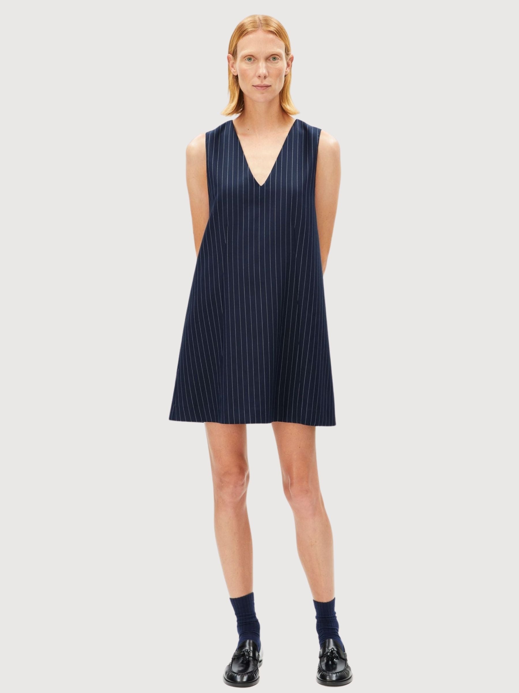 Kleid Pinaafo Nadelstreifen Nachthimmel | Armedangels