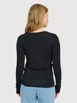 Longsleeve Sheer Woman Black Viscose | Mazine