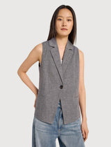 Long Vest Grey Melange | Lanius