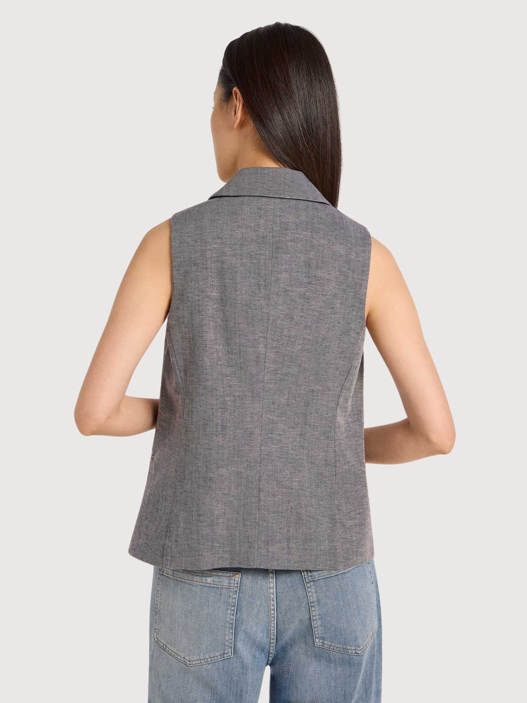 Long Vest Grey Melange | Lanius