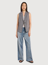 Long Vest Grey Melange | Lanius