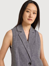 Long Vest Grey Melange | Lanius