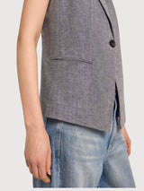 Long Vest Grey Melange | Lanius