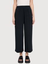 Wide Leg Viscose Pants Woman Black | MAZINE