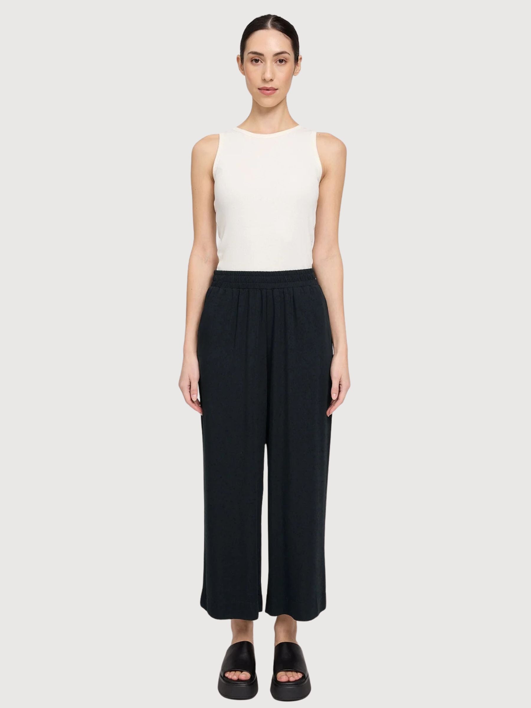 Weite Viskosehose für Damen, Schwarz | MAZINE