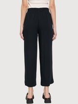 Wide Leg Viscose Pants Woman Black | MAZINE