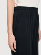 Wide Leg Viscose Pants Woman Black | MAZINE