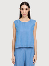 Top Tencel Woman Dark Blue Wash Lyocell | Mazine