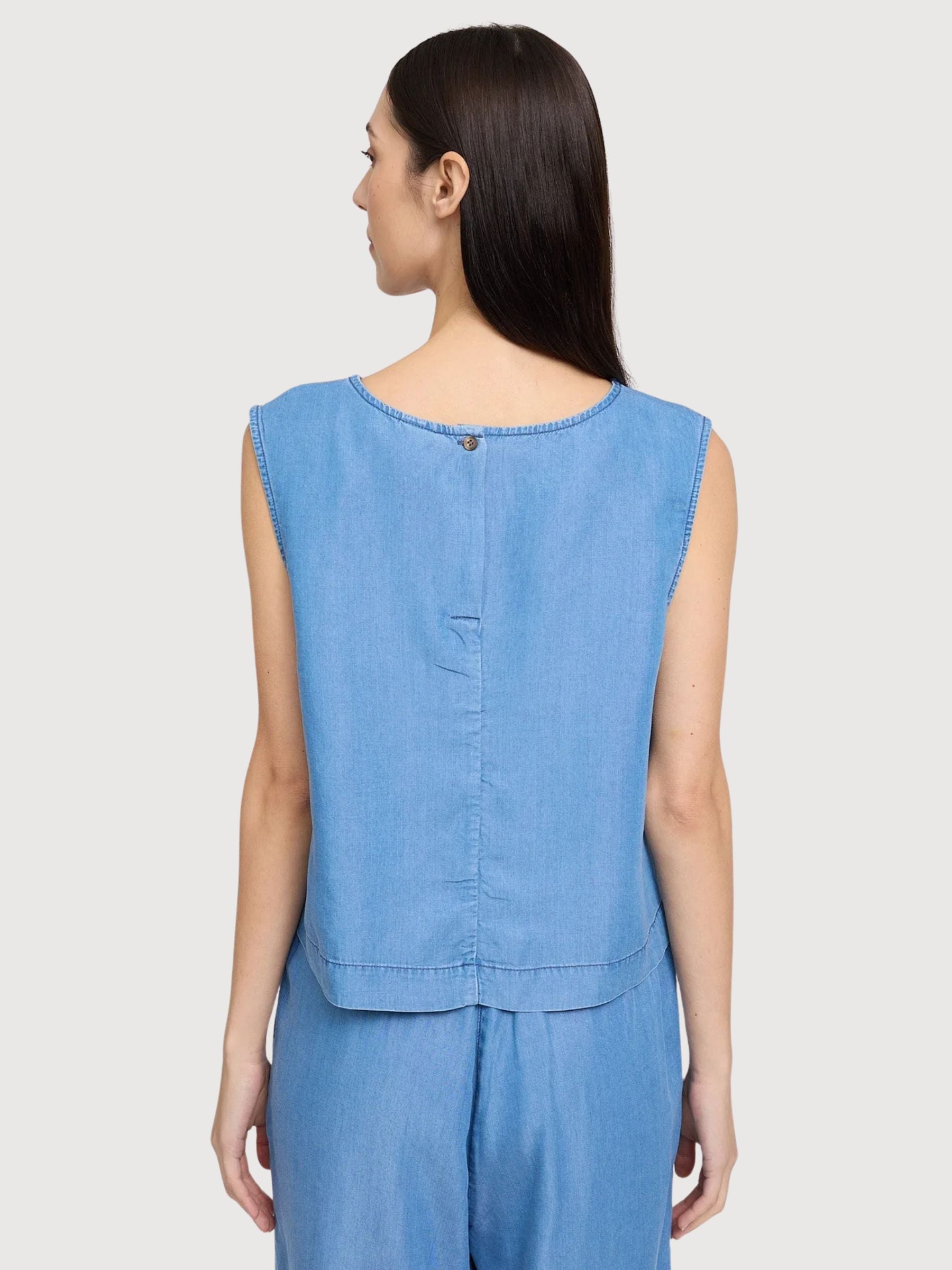 Top Tencel Woman Dark Blue Wash Lyocell | Mazine