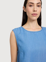 Top Tencel Woman Dark Blue Wash Lyocell | Mazine