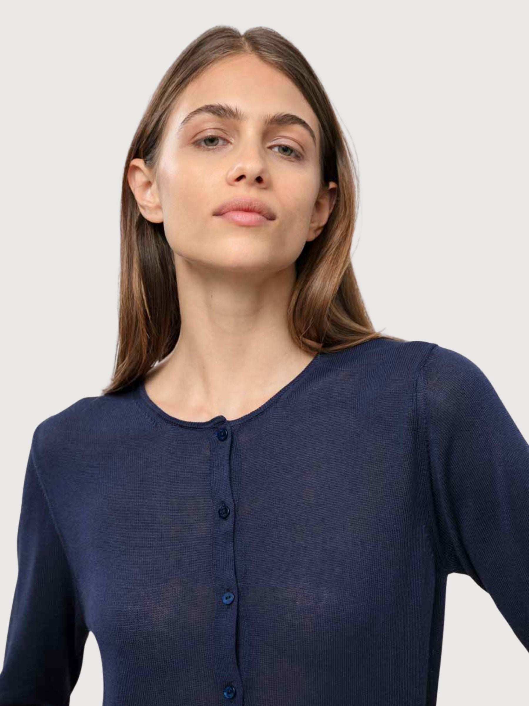 Cardigan Vanessa Damen Blau Mora Viskose | Rifo