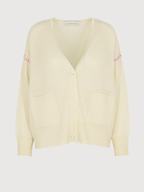 Cardigan Contrast Stitch Offwhite | ANOTHER BRAND