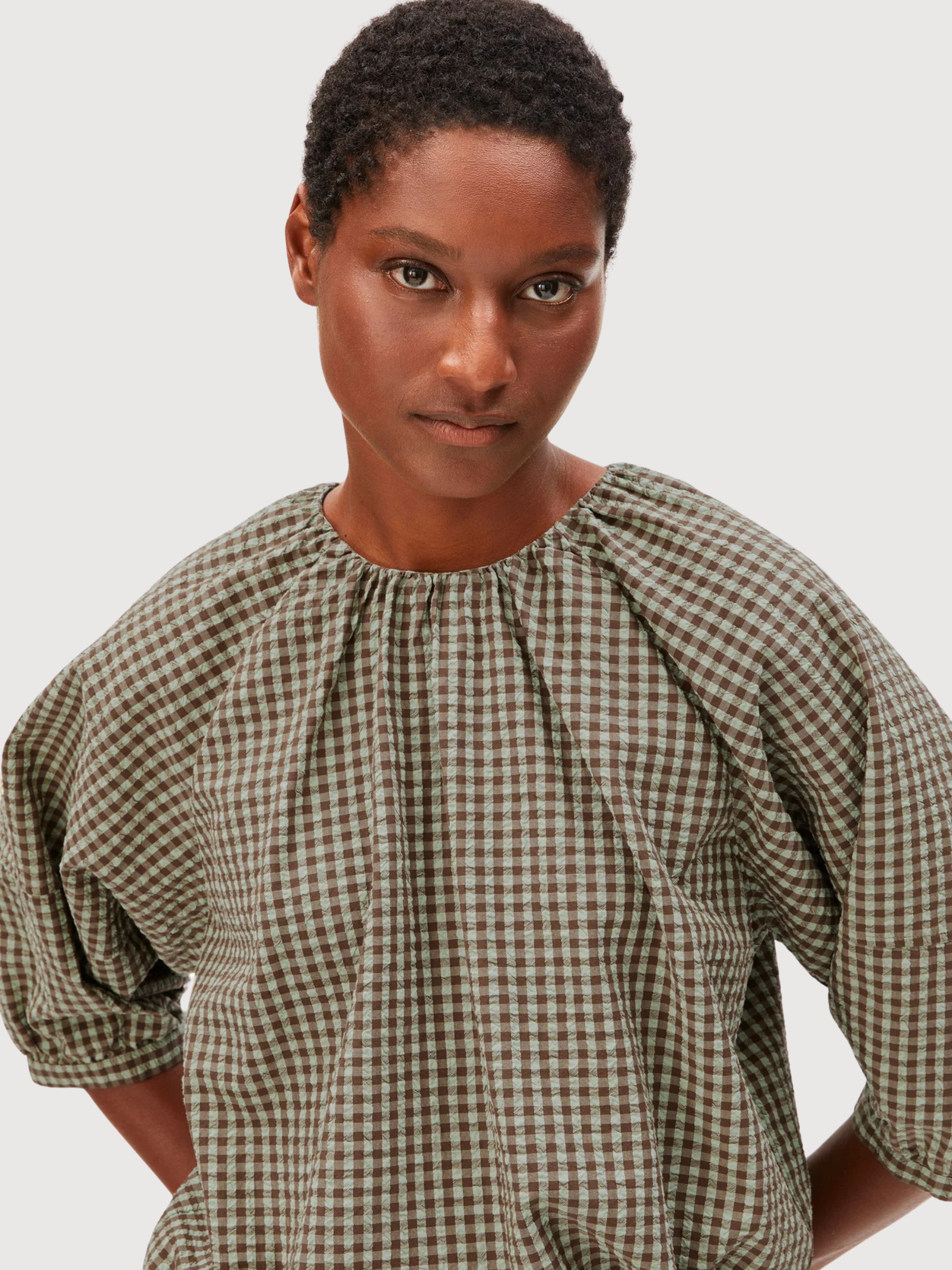 Bluse Vichy Dried Palm | Almedangels