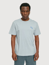 T-Shirt Chest Print Man Ice Blue | Mazine