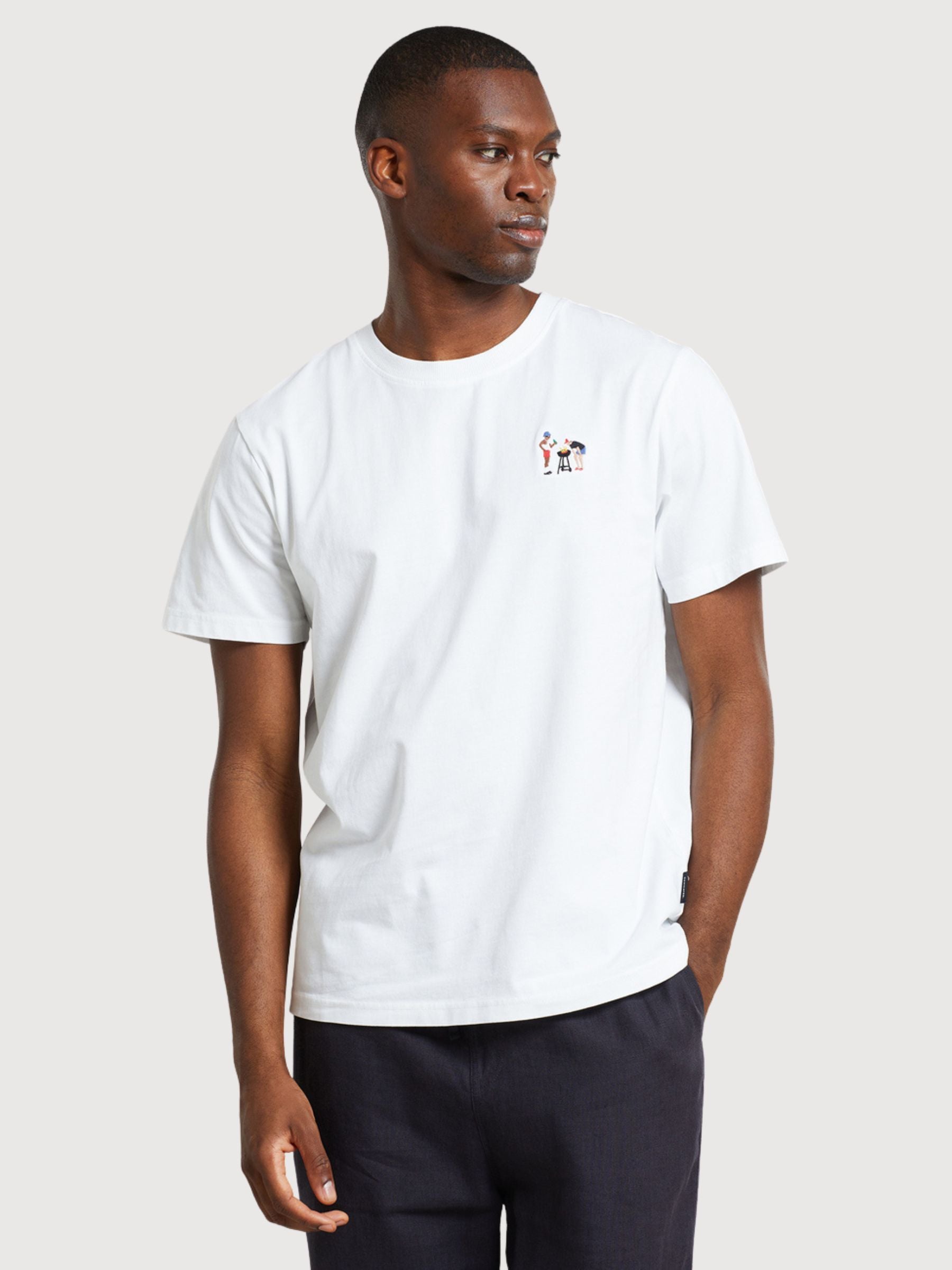 T-Shirt Stockholm BBQ Bianco Uomo Cotone | Dedicated