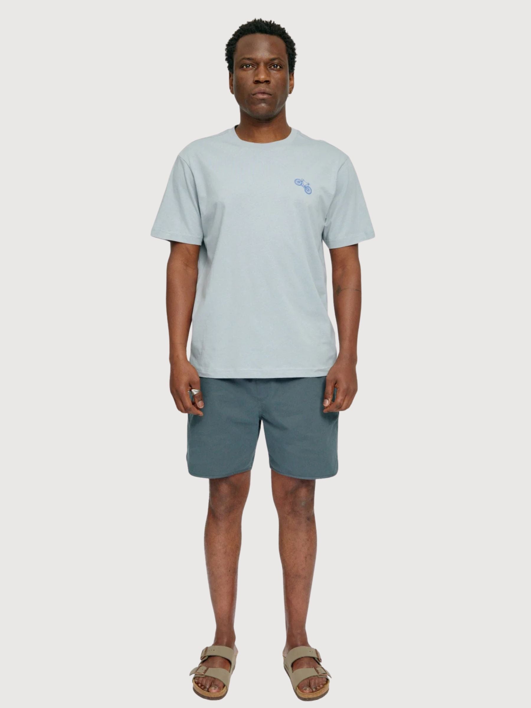 T-Shirt Chest Print Man Ice Blue | Mazine