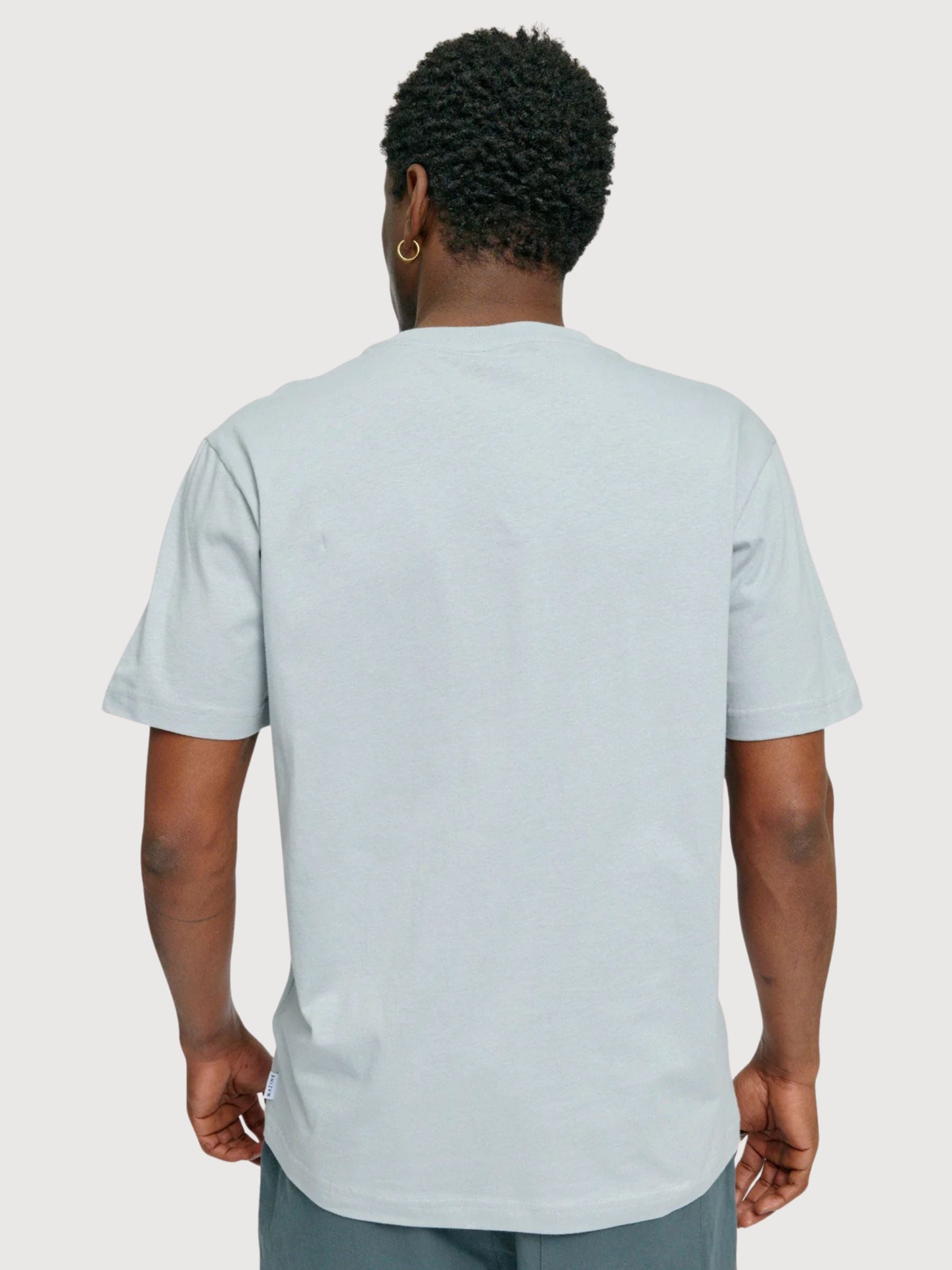 T-Shirt Chest Print Man Ice Blue | Mazine