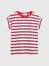 T-Shirt Idaara Stripes Mars Red | Armedangels