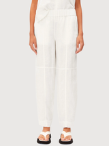 Barrel Pant Pull On Linen White | Armedangels